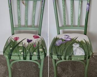 Tole painted vintage chairs