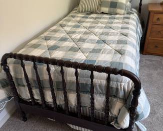 Pair of twin size vintage bed frames and mattress sets