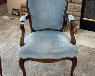 Comfy wood framed parlor chair