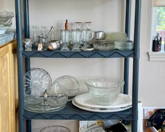 Misc. crystal and silver plate pieces