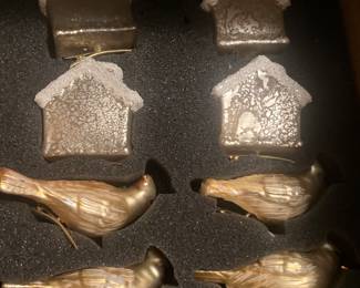 glass and vintage ornaments