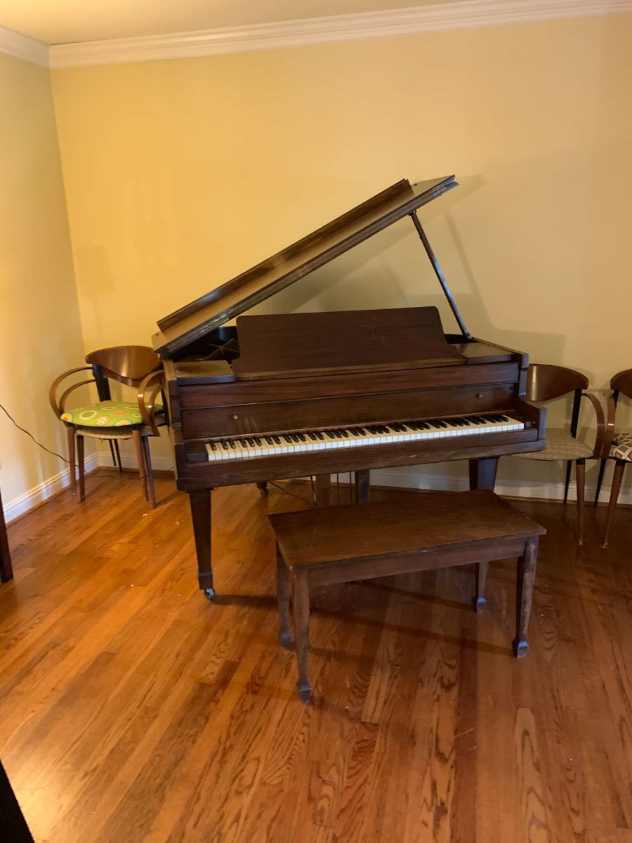 #1 Starr Baby Grand Piano - w/stool (as is finish) on wheels - Need a piano mover to move $100.00