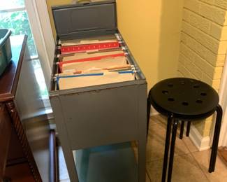 #11 Metal Rolling Filing Cabinet w/lift top - 13.5x23x28 $75.00
