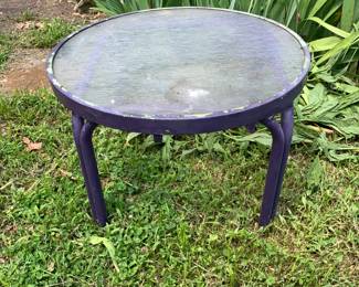 #45 Purple Aluminum Tempered Glass Top Table - 24x16 - Not Attached $20.00