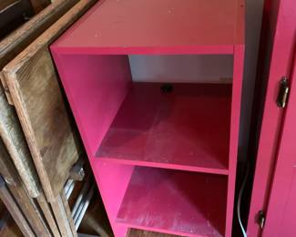 #22 Red painted Wood Handmade Shelf - 15x15x29 $20.00