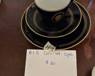 #117 B & G 3 piece Coffee Set $20.00