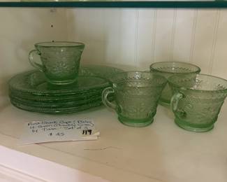 #119 Punch/Snack Cups & Plates Light Green (chantilly Green) by Tiara - set of 3 $25.00