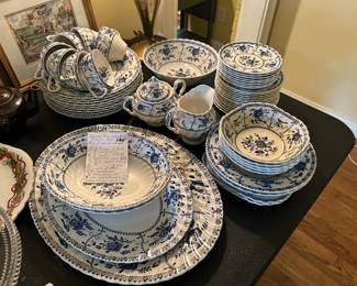 #129 Johnson bros. Indie Blue - 56 pc set - mixed period of stamps $120.00