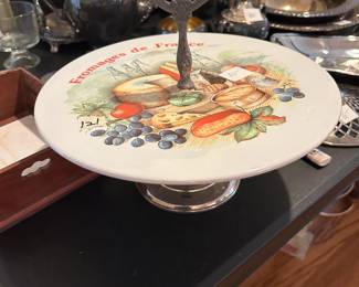 #121 Silverplate pedestal Fromages de France Dessert stand $20.00