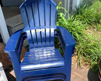 #51 Stack of 3 navy Blue Chairs - Plastic $60.00