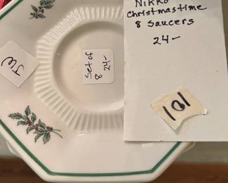 #101 Nikko Christmastime 8 Saucers $24.00