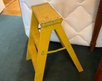 #38 Yellow Painted Wood 2 step Ladder $25.00