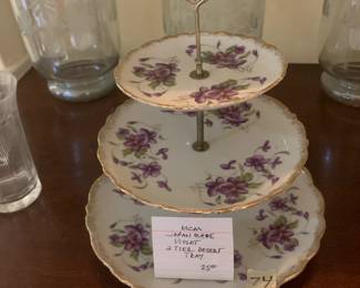 #74 MCM Japan Made Violet 3 Tier Desert tray $25.00