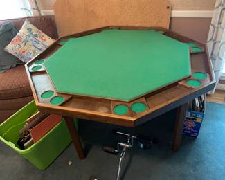 #36 Folding Poker Table w/protective top - 54 x 29 (as is finish) $75.00