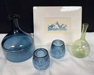 SH577Martine Hogue Signed And Numbered Print And Colored Glass