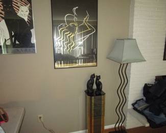 Vintage 1980's art, furniture, lamps