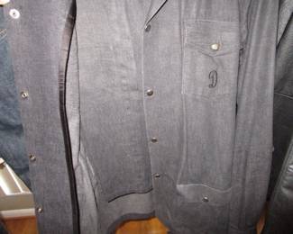 Tons of 1980-1990 men's and ladies clothing - this is a "denim snap suit"