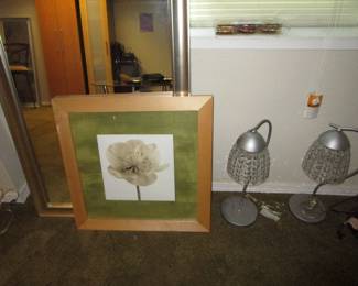 1980's wall art and 1990's lamps