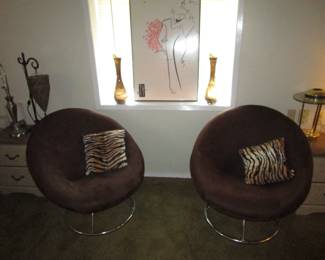 Vintage chrome swivel chairs