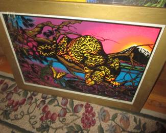 Vintage 1980's black light art