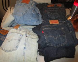 Piles of vintage denim