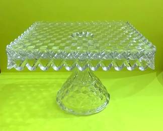 Fostoria American cake stand with rum well