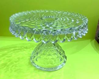 Fostoria American cake stand with rum well
