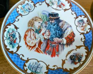 Set of Barbe-Bleue Bluebeard plates