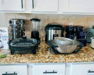 Misc Kitchen appliances, pans