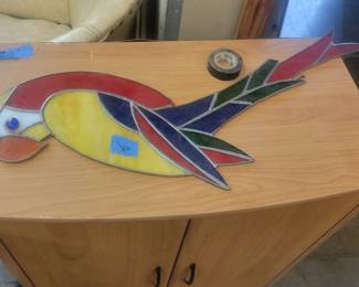 Parrot stain glass. $10