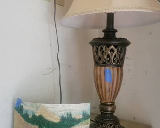 Lamp $25. Painted piece $5
