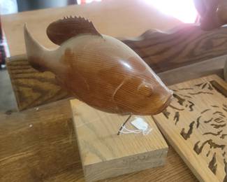 Home carved fish $35 ea.