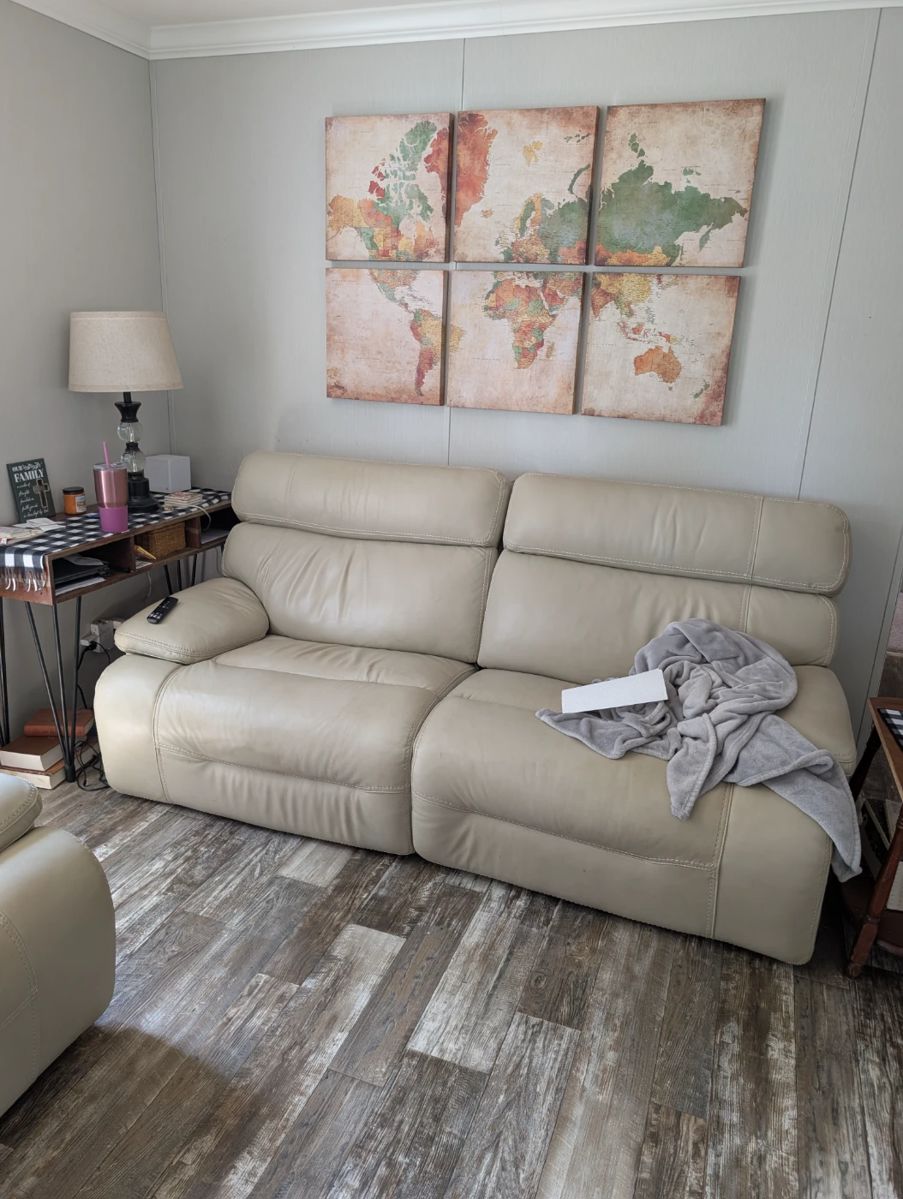 Leather newer electric couch