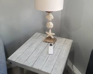 Accent table; table lamp