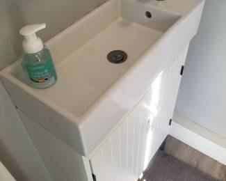 Unique & exceptionally narrow bath vanity