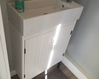 Unique & exceptionally narrow bath vanity