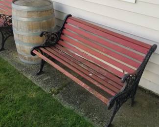 Park benches - two available; barrel