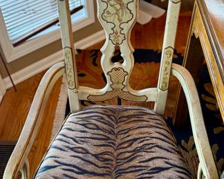 Gorgeous Burl Wood Drexel Heritage "Sketchbook Collection" Table with 3 Leaves, Custom Pads and 8 Dining Chairs