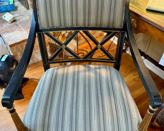Henredon Dorothy Draper Regency Chair, Mid Century style. Cool Upholstery with no issues