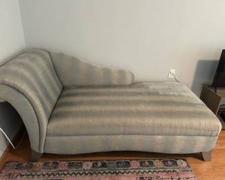 Upholstered Chaise in Very Good condition-fabric is velour/velvet like.