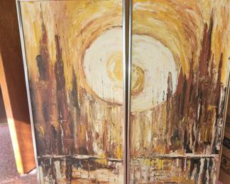 MCM dyptych painting