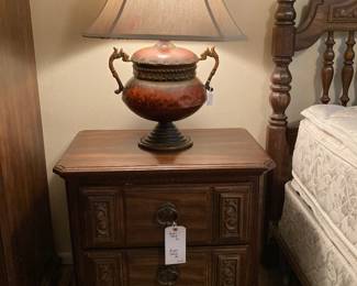 bedside chest, lamp