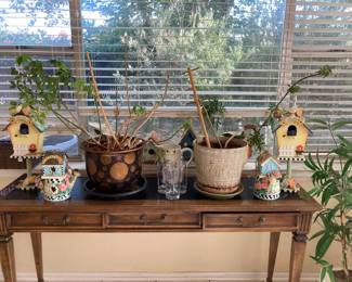 decorative birdhouses, plants that need a loving home, Brandt entry table