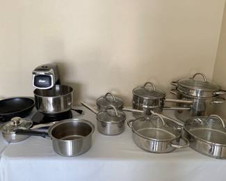 pots and pans, Oster mixer