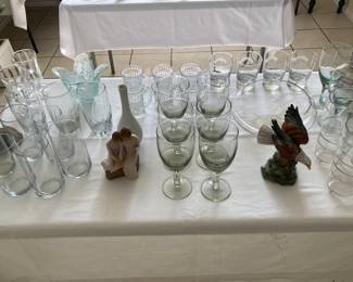 glassware, figurines