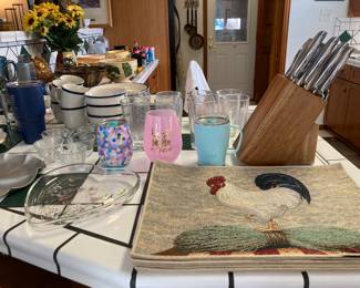 rooster mats, kitchenwares
