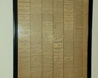 Antique New York Herald newspaper covering the Lincoln assassination