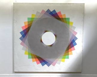 Ernest Dieringer "Overlapping Squares" acrylic on canvas, signed