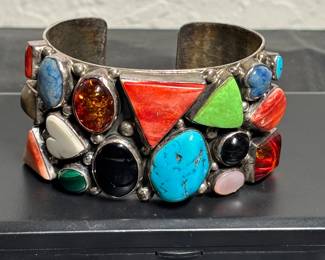 Wow!! Unbelievable gorgeous signed Navajo Robert Kelly Sterling Cuff
