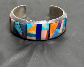 Beautiful signed Lynol Yellowhorse Sterling Navajo Cuff